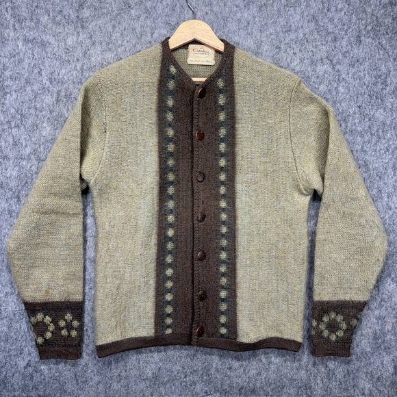 True Vintage Mohair Wool Cardigan Sweater Small Nordic Cobain Catalina 1960s